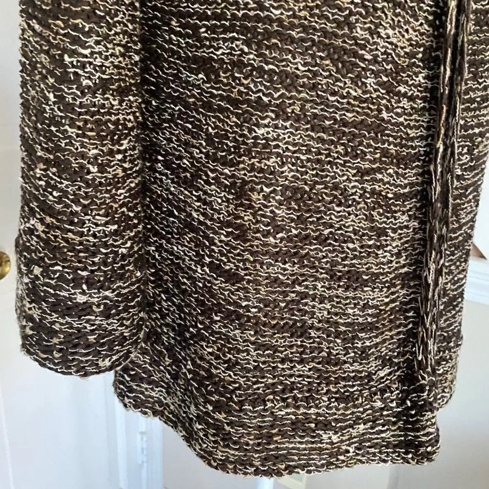 BCBG MaxArzria Brown Open Front Cardigan Sweater SZ XL